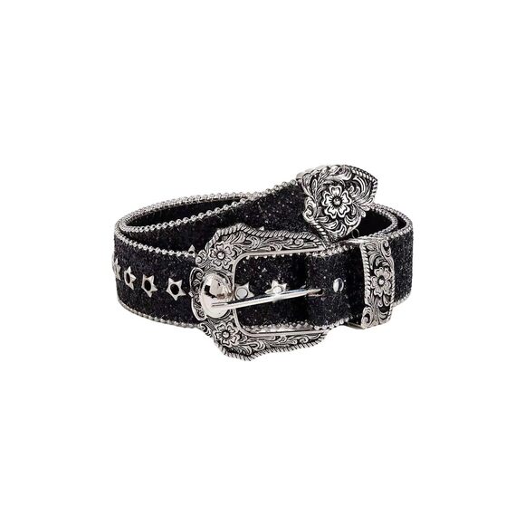 Accessories - 6585 Women's Y2k Western Waist Belts Glitter Rhinestone Chunky Medium Belt